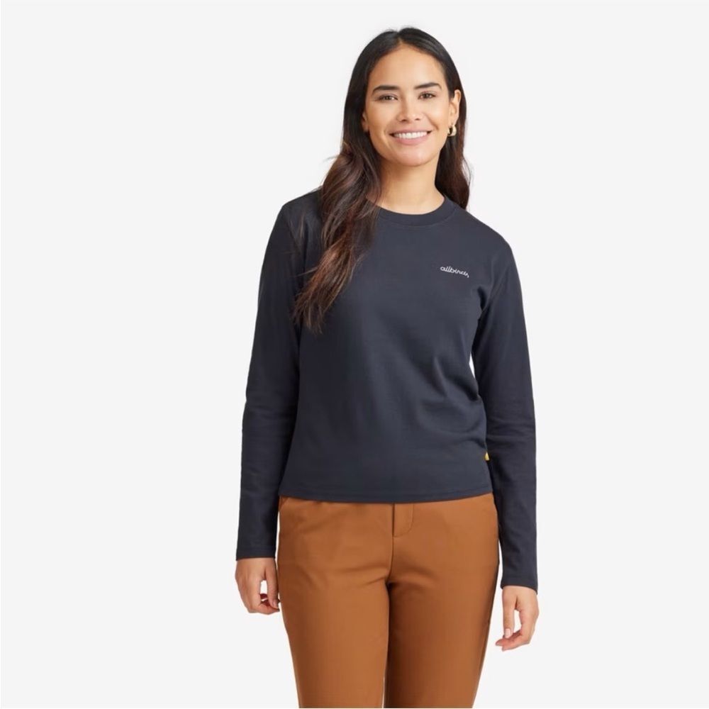 Allbirds‎ Allgood Organic Cotton Long Sleeve Tee in Natural Black XS NWT